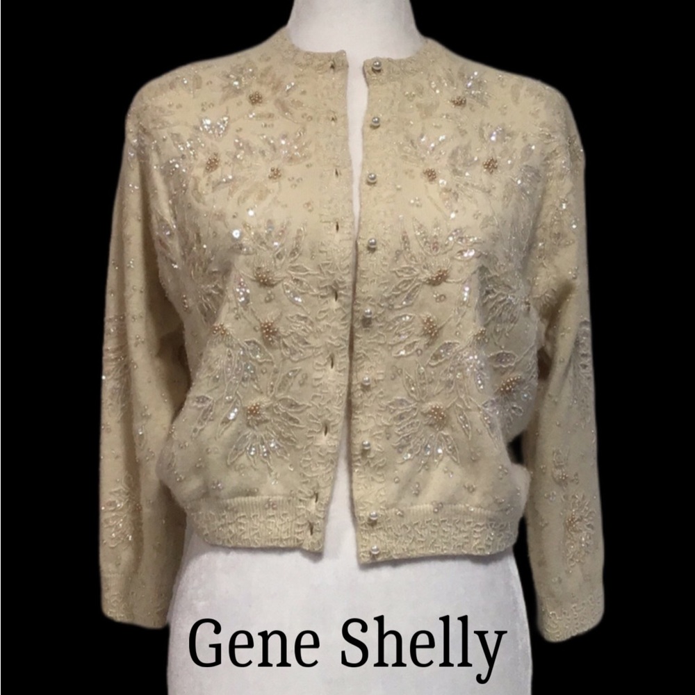 Vintage‎ Gene Shelly’s Boutique Internationale Beaded Lambswool/Angora Sweater